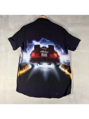 Criminal Damage Back To The Future Shirt Mens‎ Small Delorean Button Up Graphic